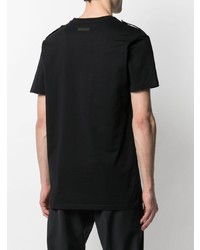 T-shirt à col boutonné imprimé noir Philipp Plein