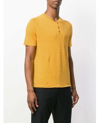 T-shirt à col boutonné jaune Roberto Collina