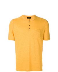 T-shirt à col boutonné jaune Roberto Collina