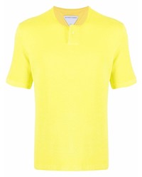 T-shirt à col boutonné moutarde
