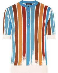 T-shirt à col boutonné multicolore Dolce & Gabbana