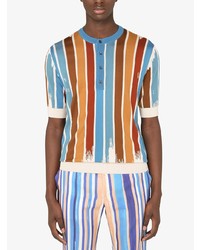 T-shirt à col boutonné multicolore Dolce & Gabbana
