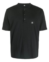 T-shirt à col boutonné noir C.P. Company