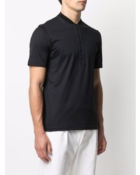 T-shirt à col boutonné noir Low Brand
