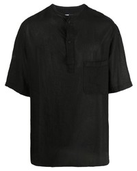 T-shirt à col boutonné noir Costumein