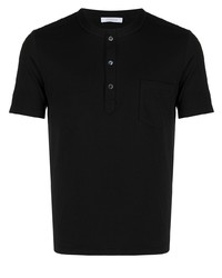 T-shirt à col boutonné noir Cruciani