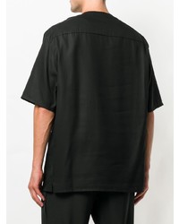 T-shirt à col boutonné noir Lemaire