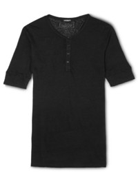 T-shirt à col boutonné noir Balmain