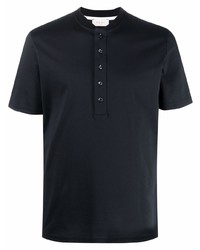 T-shirt à col boutonné noir Low Brand