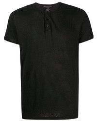 T-shirt à col boutonné noir Majestic Filatures