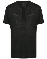 T-shirt à col boutonné noir OSKLEN