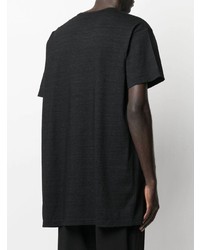 T-shirt à col boutonné noir Yohji Yamamoto