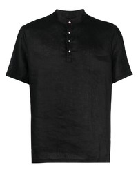 T-shirt à col boutonné noir PMD