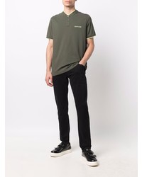T-shirt à col boutonné olive Calvin Klein