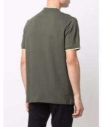 T-shirt à col boutonné olive Calvin Klein