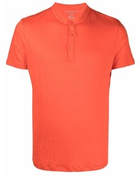 T-shirt à col boutonné orange Majestic Filatures