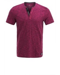 T-shirt à col boutonné pourpre foncé Tom Tailor