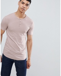 T-shirt à col boutonné rose ASOS DESIGN