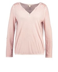 T-shirt à col boutonné rose Esprit