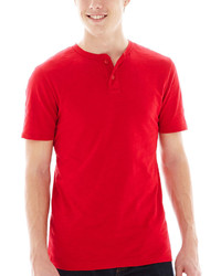T-shirt à col boutonné rouge