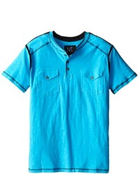 T-shirt à col boutonné turquoise
