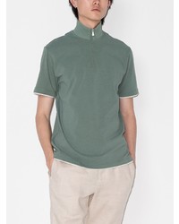 T-shirt à col boutonné vert foncé Eleventy