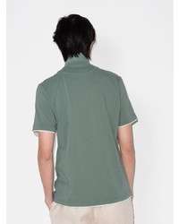 T-shirt à col boutonné vert foncé Eleventy