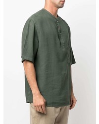 T-shirt à col boutonné vert foncé Costumein