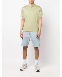T-shirt à col boutonné vert menthe Calvin Klein