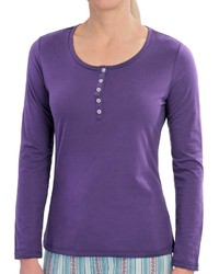 T-shirt à col boutonné violet