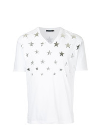 T-shirt à col en v à étoiles blanc GUILD PRIME