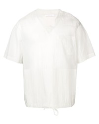 T-shirt à col en v beige Helmut Lang