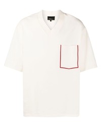 T-shirt à col en v blanc 3.1 Phillip Lim