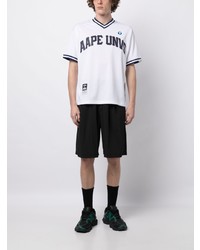 T-shirt à col en v blanc AAPE BY A BATHING APE