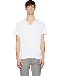 T-shirt à col en v blanc Acne Studios