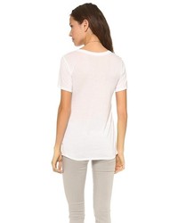 T-shirt à col en v blanc AG Jeans