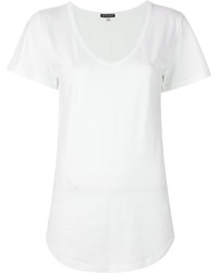 T-shirt à col en v blanc Ann Demeulemeester