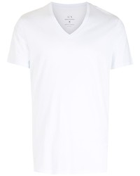 T-shirt à col en v blanc Armani Exchange