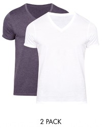 T-shirt à col en v blanc Asos