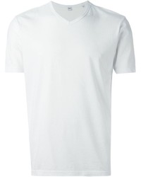 T-shirt à col en v blanc Aspesi