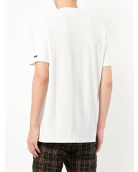 T-shirt à col en v blanc Loveless