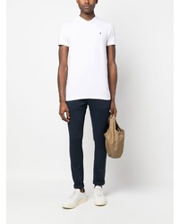 T-shirt à col en v blanc Dondup