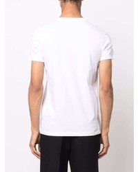 T-shirt à col en v blanc Jil Sander