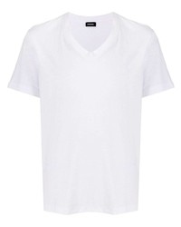 T-shirt à col en v blanc Diesel