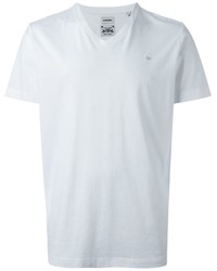 T-shirt à col en v blanc Diesel