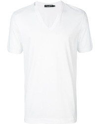 T-shirt à col en v blanc Dolce & Gabbana