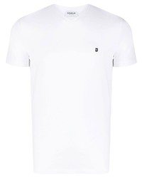 T-shirt à col en v blanc Dondup