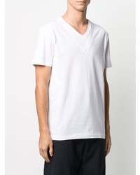 T-shirt à col en v blanc Les Hommes