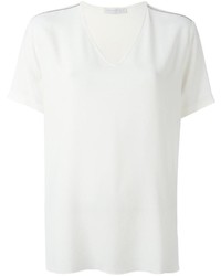 T-shirt à col en v blanc Fabiana Filippi
