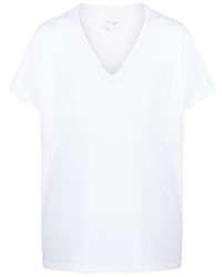T-shirt à col en v blanc Greg Lauren